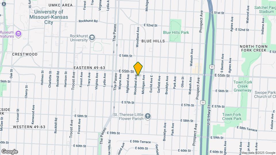5517 Woodland Ave Map and Location Details