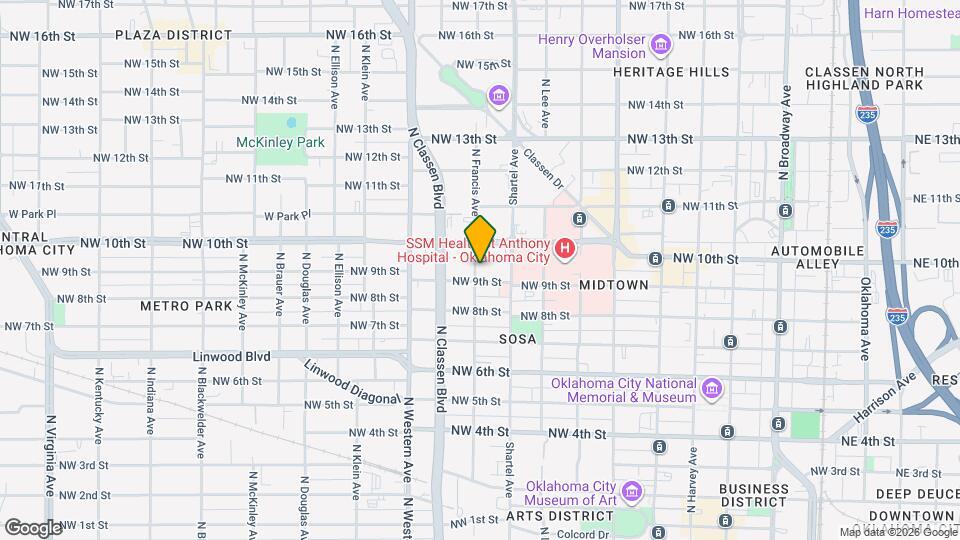 1008 N Francis Ave Map and Location Details