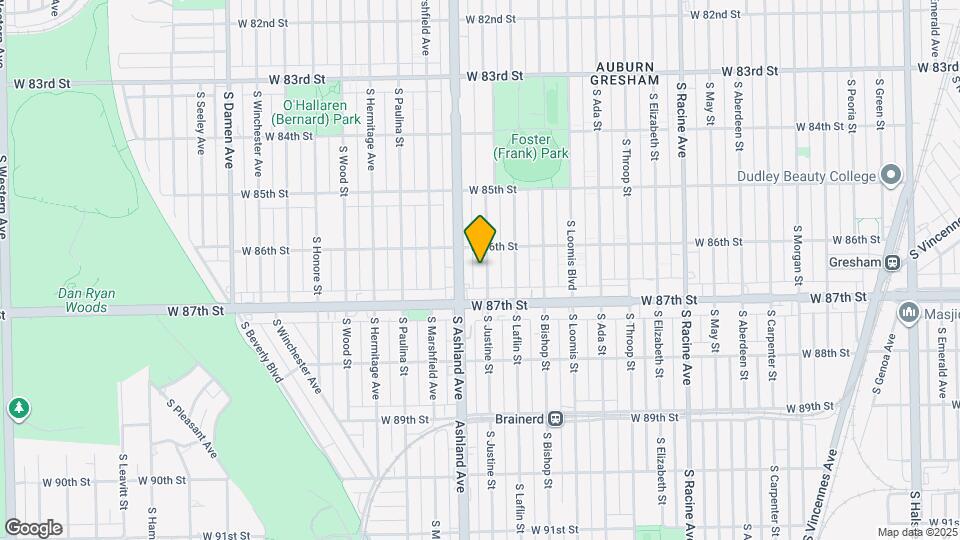 8622 S Justine St Map and Location Details