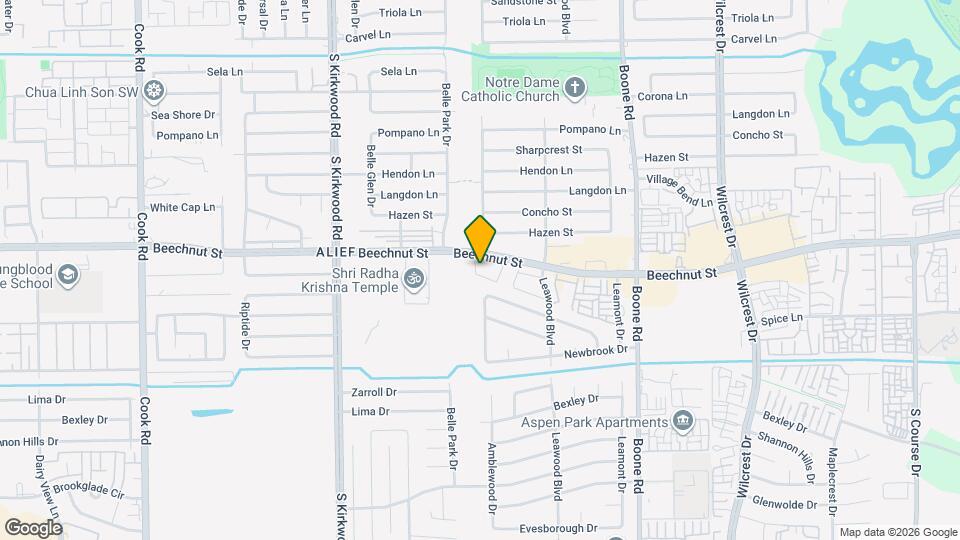 11545 Beechnut St Mapa y Detalles de la Ubicación