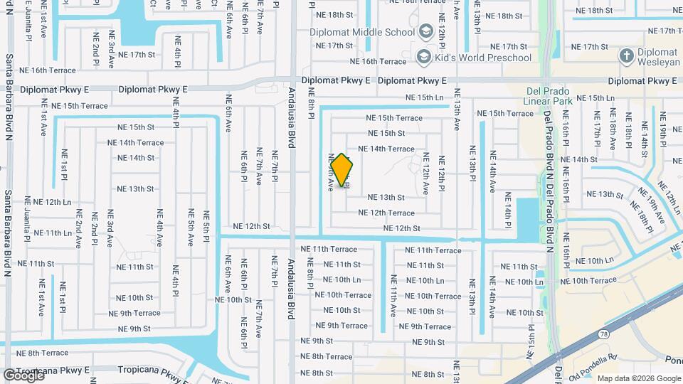 1304 NE 9th Pl Map and Location Details