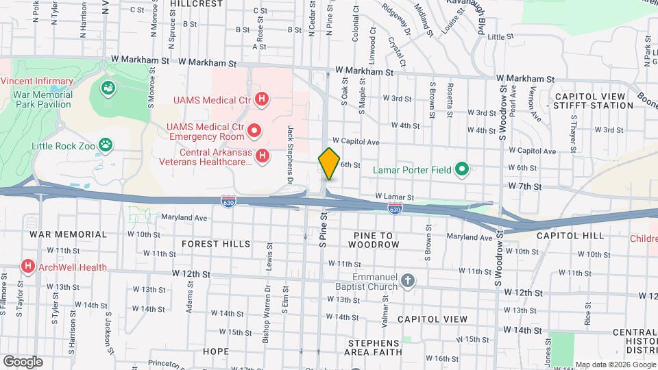 623 UAMS Blvd, Unit B Map and Location Details