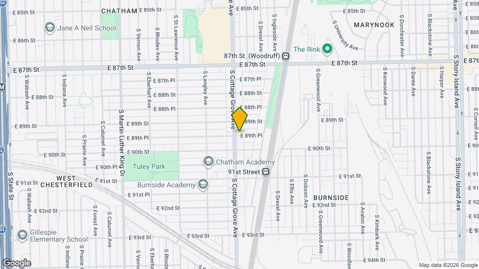 808 E 89th Pl Map and Location Details