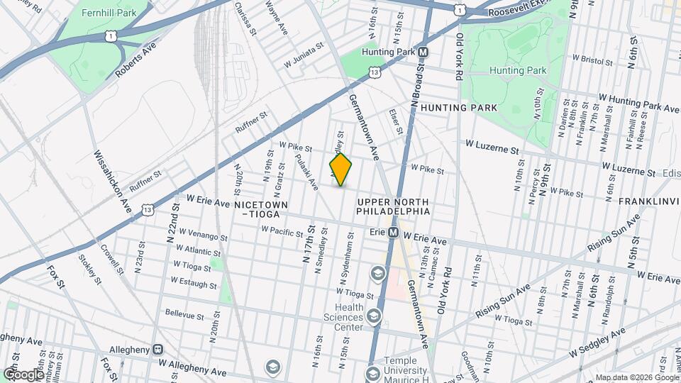 1606 W Butler St Map and Location Details