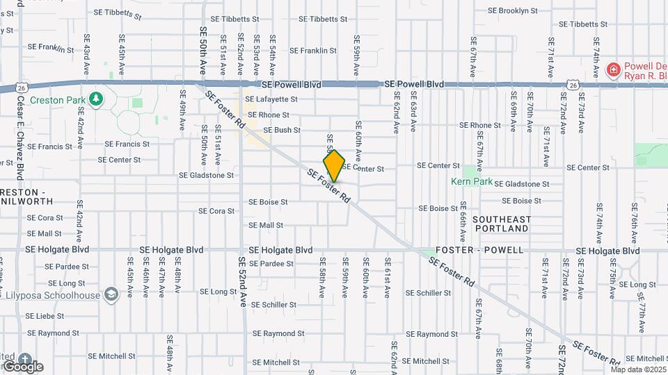 5831 SE Foster Rd Map and Location Details