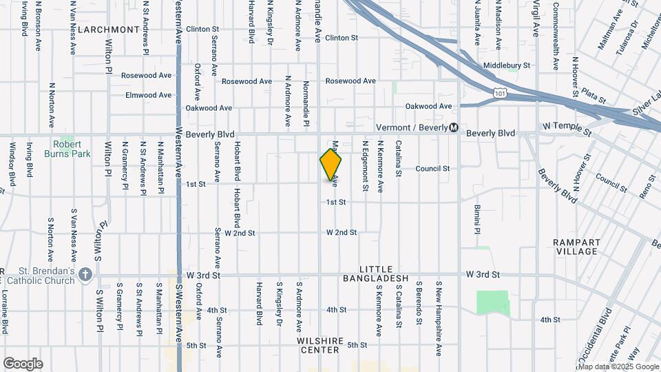 129 N Mariposa Ave Map and Location Details