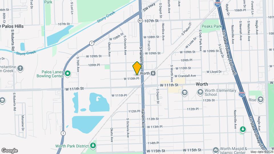 7218 W 110th Pl Map and Location Details