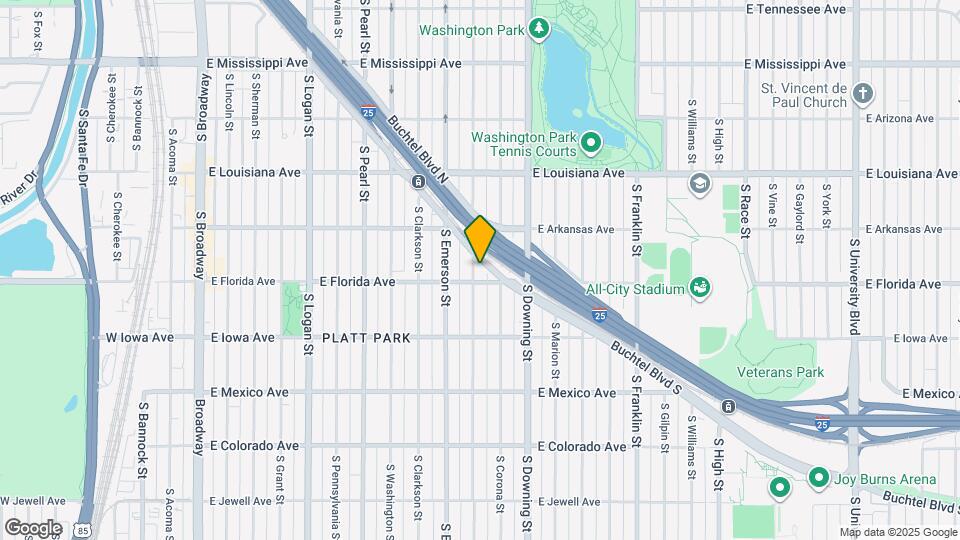 1470 S Ogden St Map and Location Details