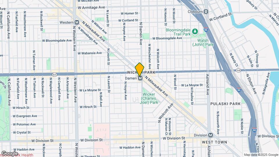 1550 N Damen Apartments Map and Location Details