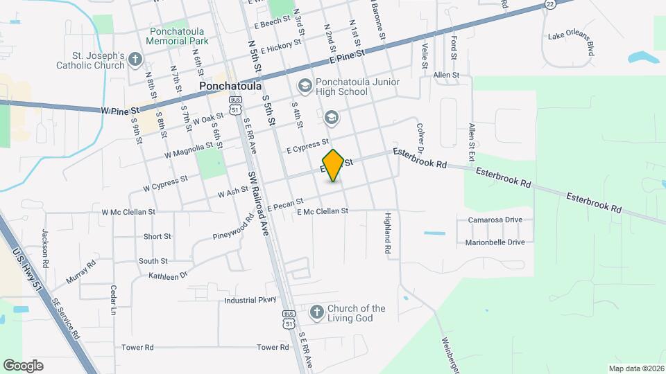 350 E Pecan St Map and Location Details