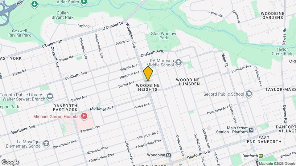 1263 Woodbine Ave Map and Location Details