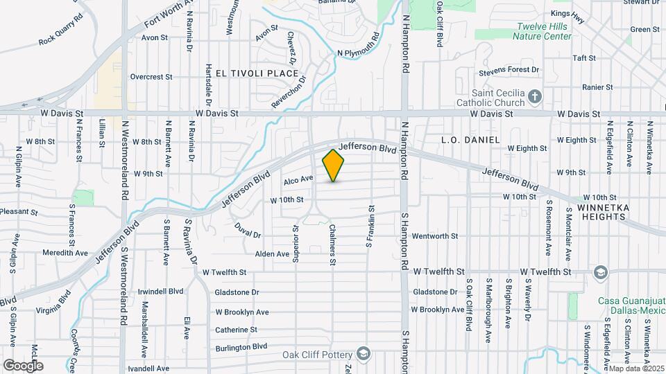 North Oak Cliff home with pool, spa & back Map and Location Details