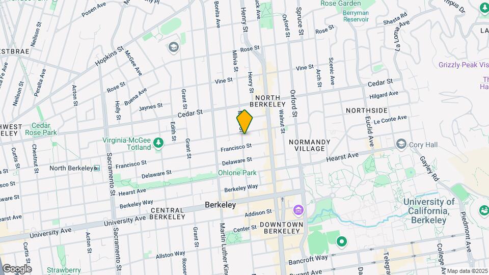 1703 Milvia St Map and Location Details