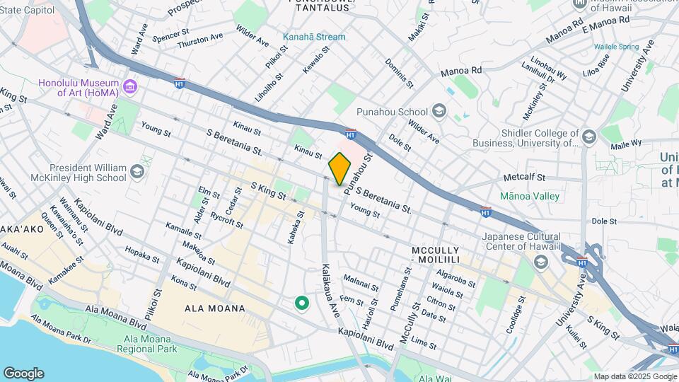 1575 S Beretania St Map and Location Details