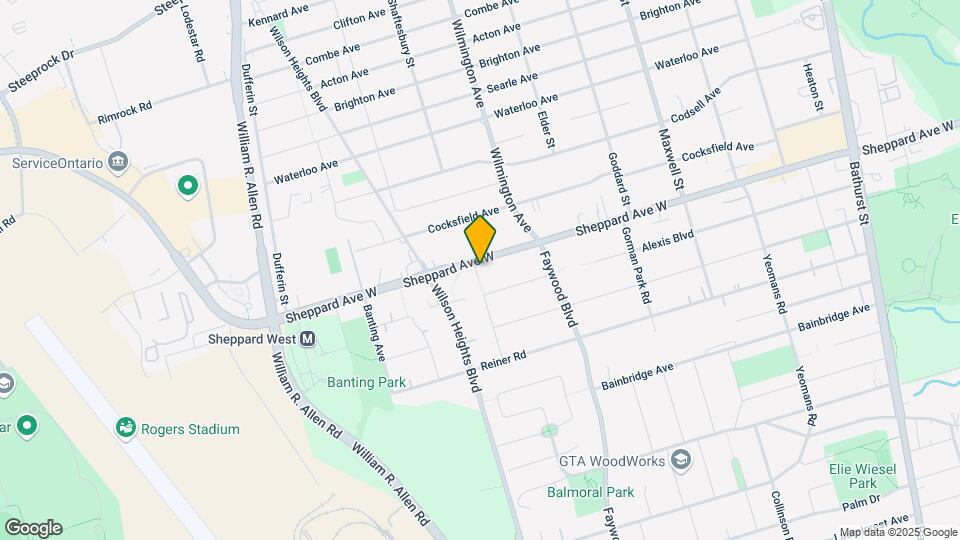 871 Sheppard Ave W Map and Location Details