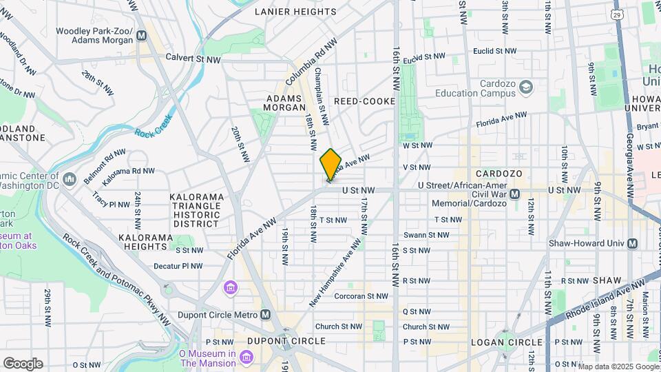 1765 U St NW Map and Location Details