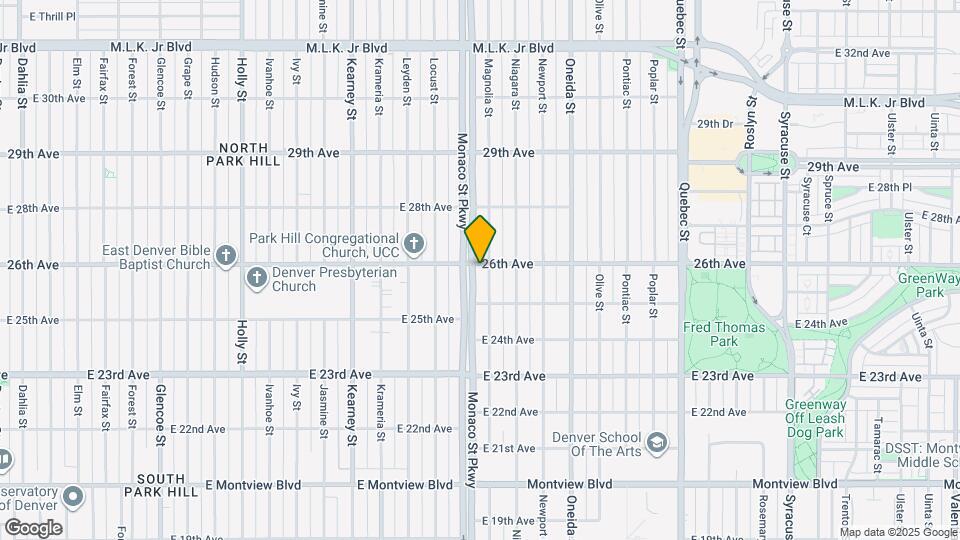 2580 N Monaco St Pkwy Mapa y Detalles de la Ubicación