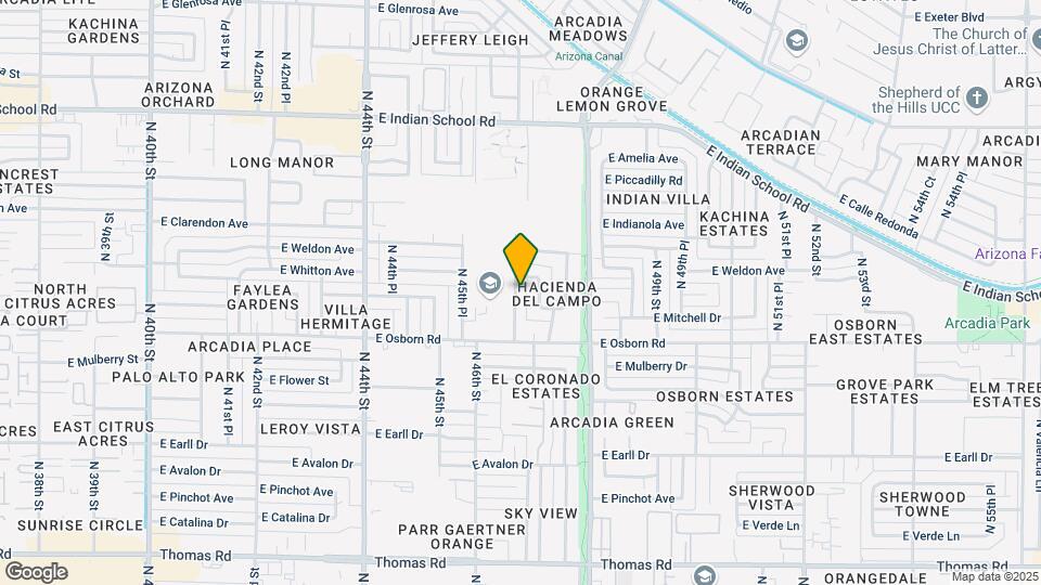 3445 N 47th St Map and Location Details