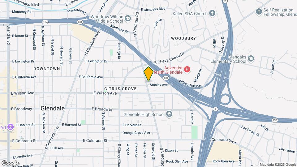 232 N Verdugo Rd Map and Location Details