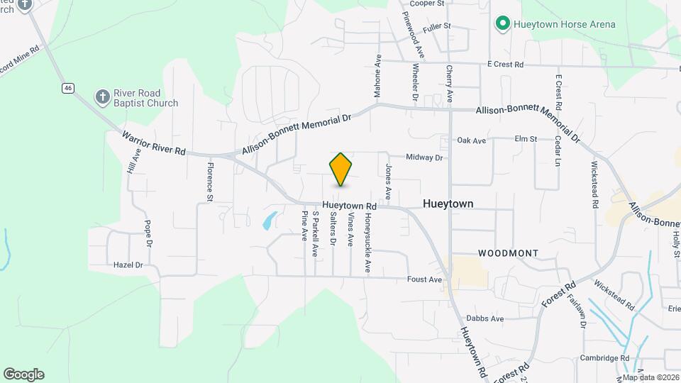 1444 Hueytown Rd Map and Location Details