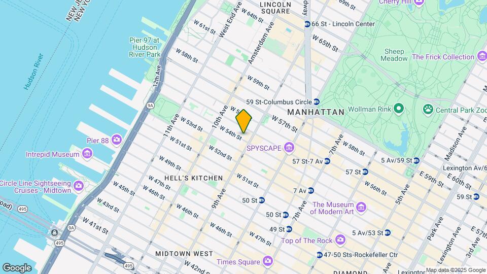 403-411 W 54th St Map and Location Details