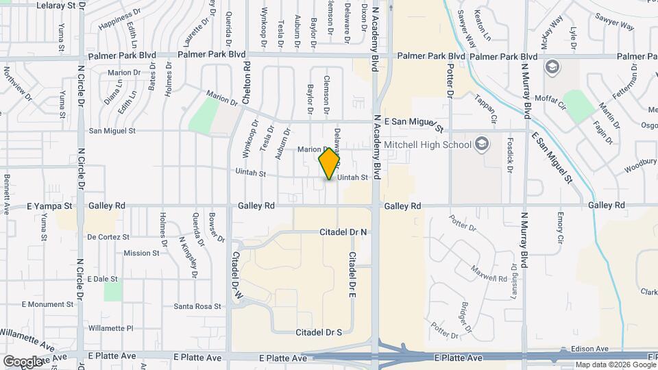 3617 E Uintah St Map and Location Details