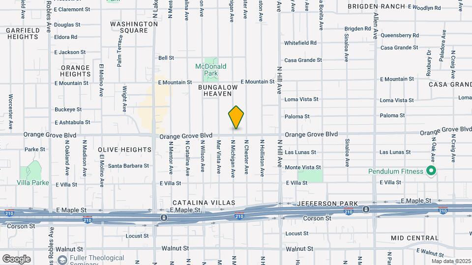 1215 E Orange Grove Blvd Mapa y Detalles de la Ubicación