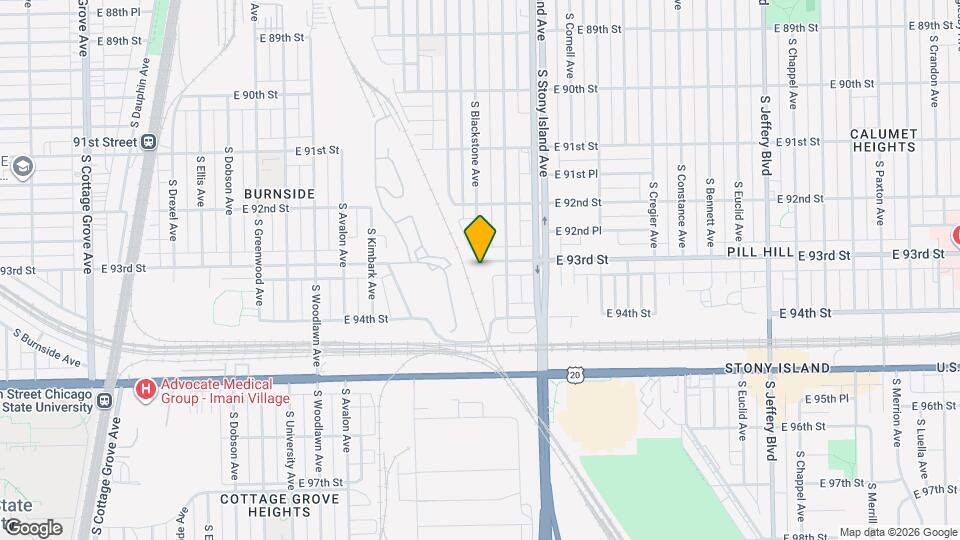 1513 E 93rd St, Unit 2F Map and Location Details
