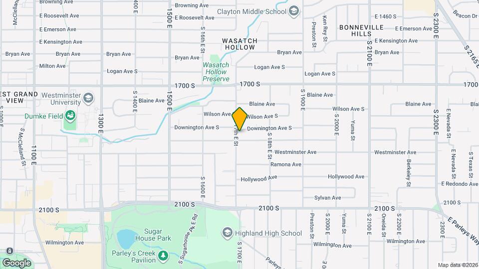 1835 S 1700 E Map and Location Details