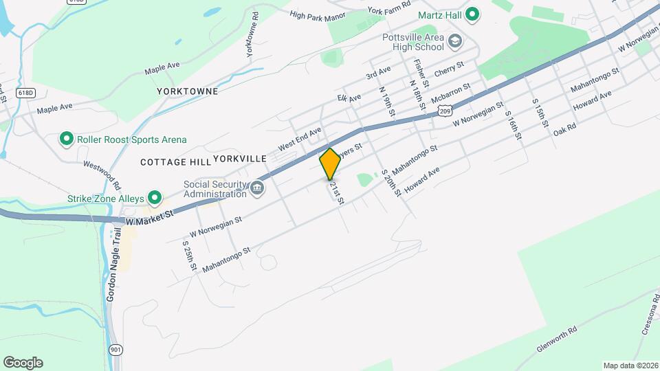 1 S 21st St Map and Location Details