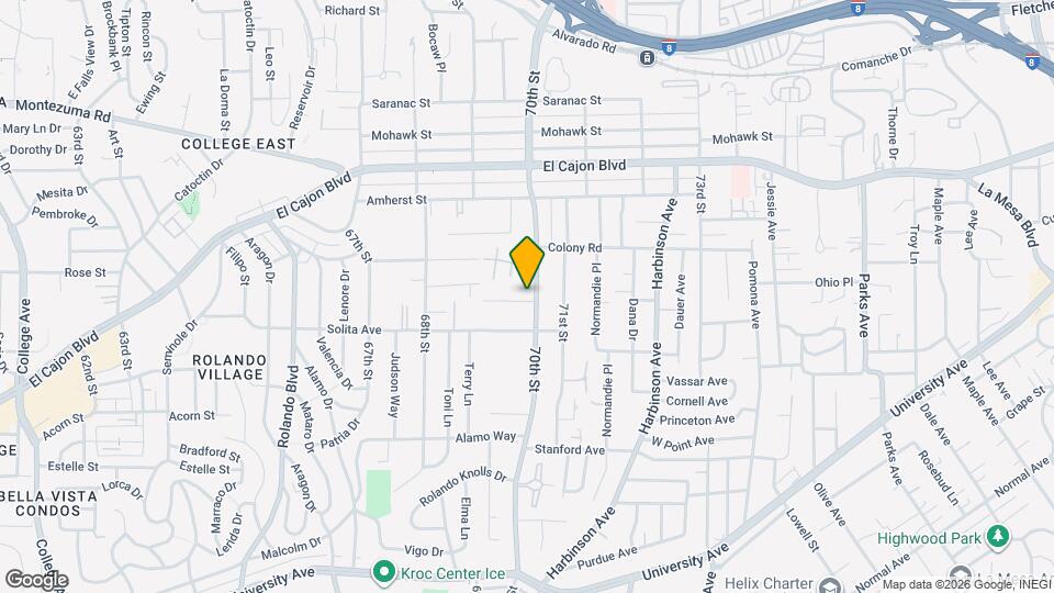 6980 Adams Ave Map and Location Details