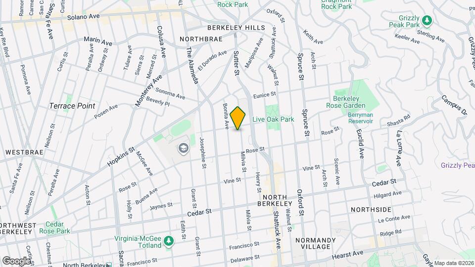 1310 Milvia St Mapa y Detalles de la Ubicación