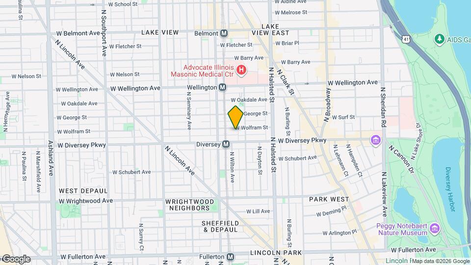 921 W Wolfram St, Unit J09P Mapa y Detalles de la Ubicación