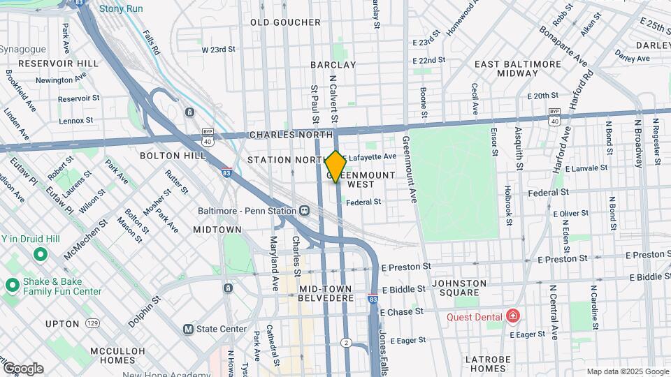 1628 N Calvert St Mapa y Detalles de la Ubicación