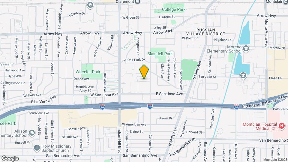 593 S College Ave, Unit College Patio Map and Location Details