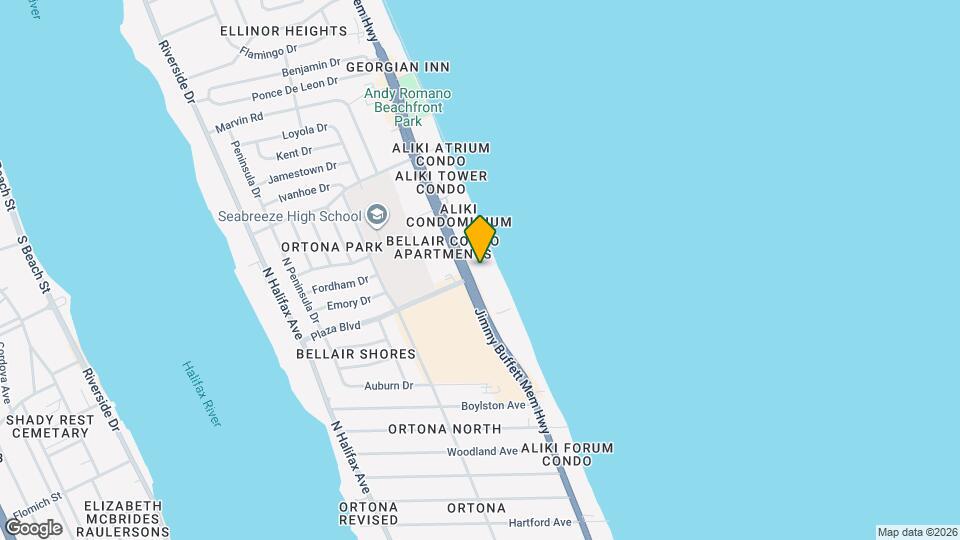 2700 N Atlantic Ave, Unit Daytona Beach Resort Condo Map and Location Details