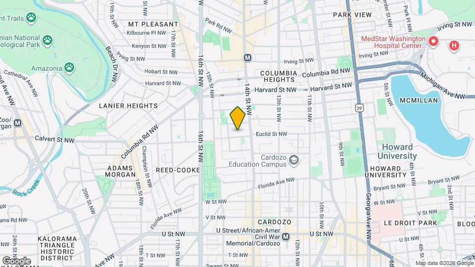 1435 Euclid St NW, Unit 3 Mapa y Detalles de la Ubicación
