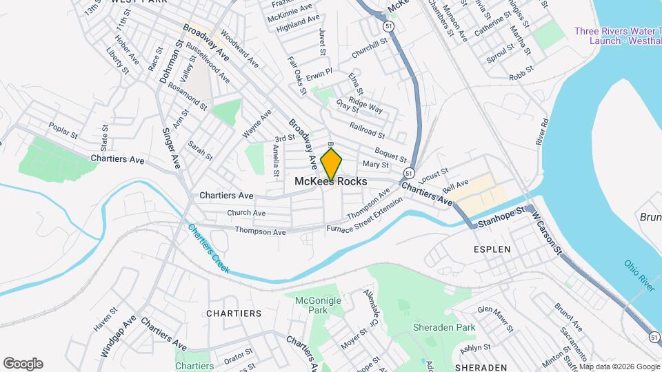 901 Chartiers Ave Mapa y Detalles de la Ubicación