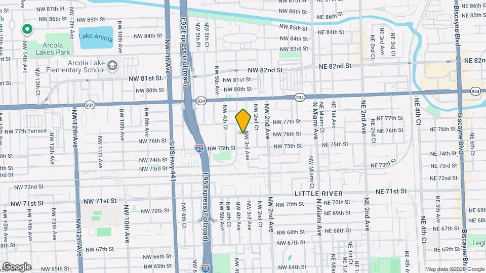 7614 NW 3rd Ave Map and Location Details