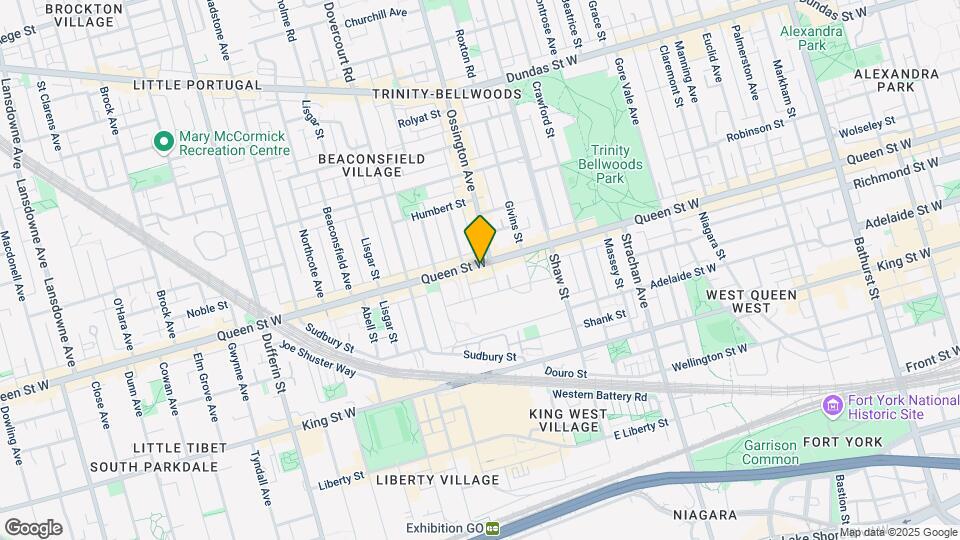 100 Lower Ossington Ave Map and Location Details