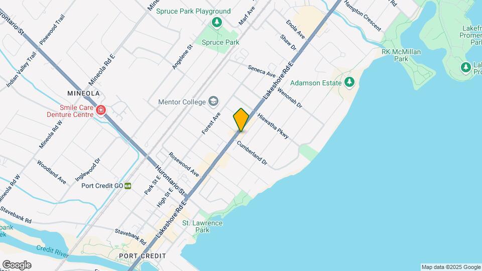237-237 Lakeshore Rd E Map and Location Details