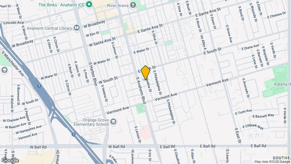 835 S Claudina St Map and Location Details