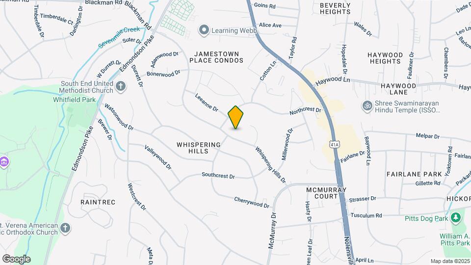 550A Whispering Hills Dr Map and Location Details