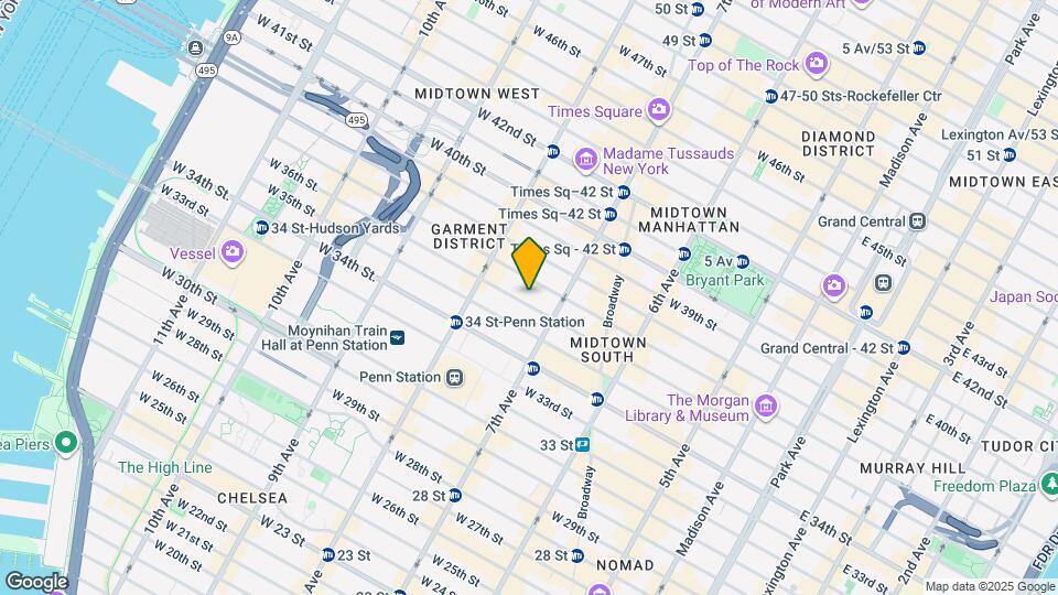 223-225 W 36th St Map and Location Details