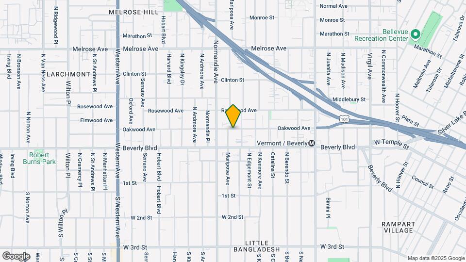 338 N Mariposa Ave Map and Location Details