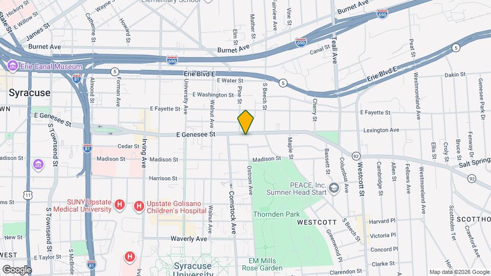 1412 E Genesee St Mapa y Detalles de la Ubicación