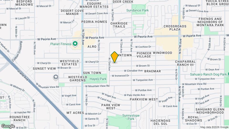 7232 W Brown St Map and Location Details