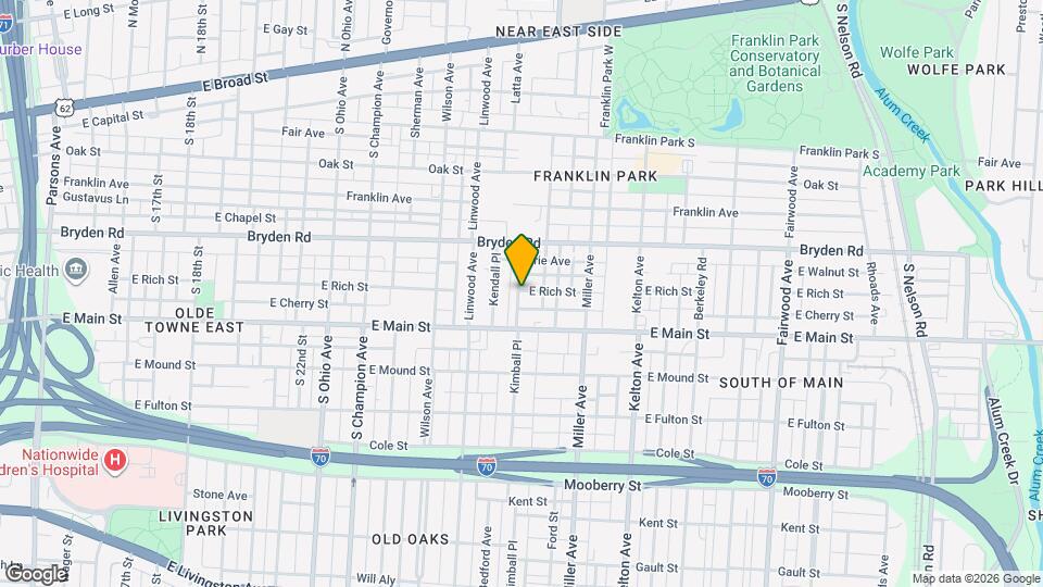 1301 E Rich St Map and Location Details