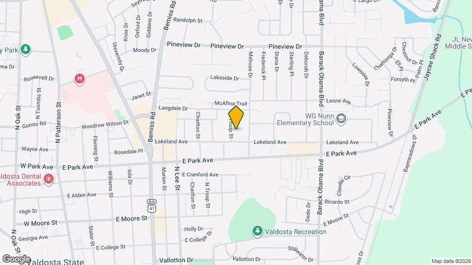 2103 N Troup St Map and Location Details