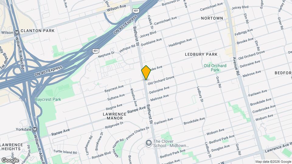 3525 Bathurst St Map and Location Details